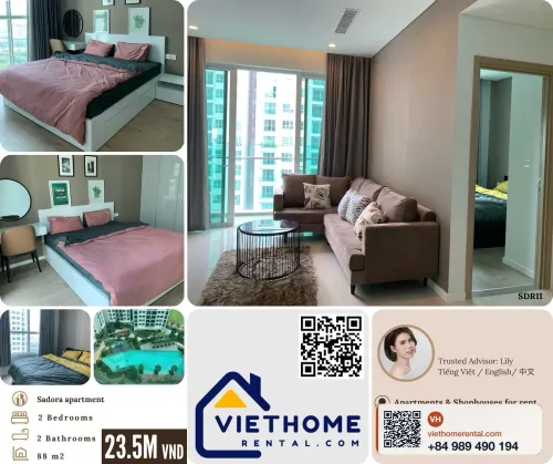 2-Bedroom Apartment for Rent at Sadora Thu Thiem Q2 - Block B VND 23.5M/Month